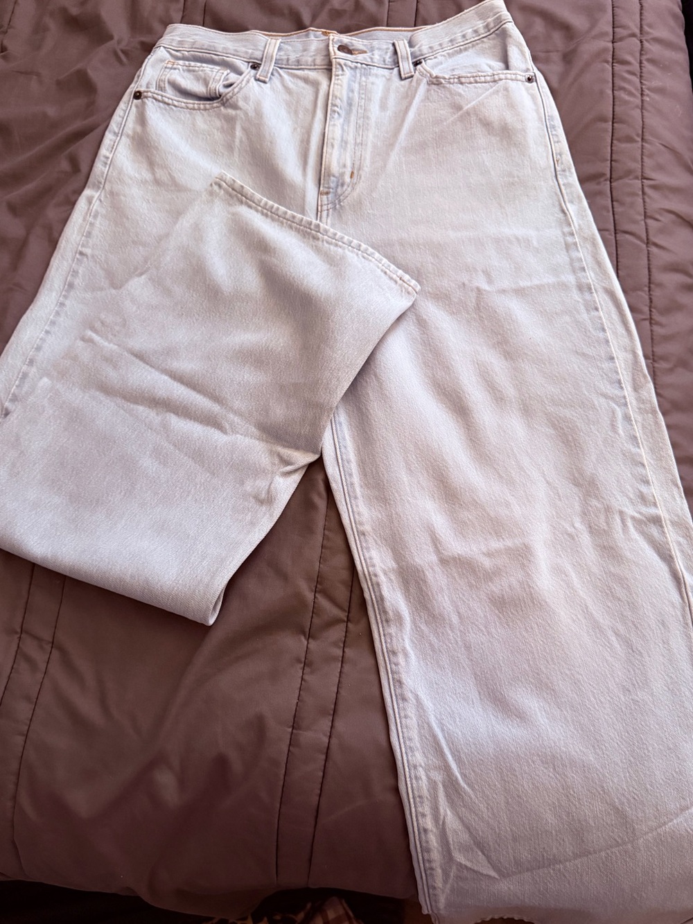 Light Wash High-Rise Straight Jeans